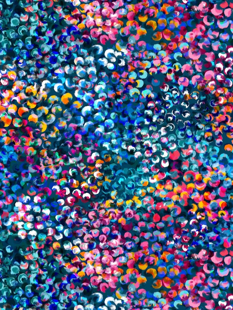 Rainbow Spot Painting - Teal