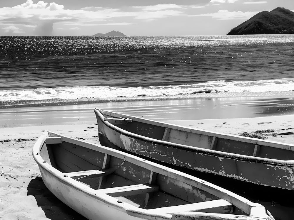 Canoes On The Beach
