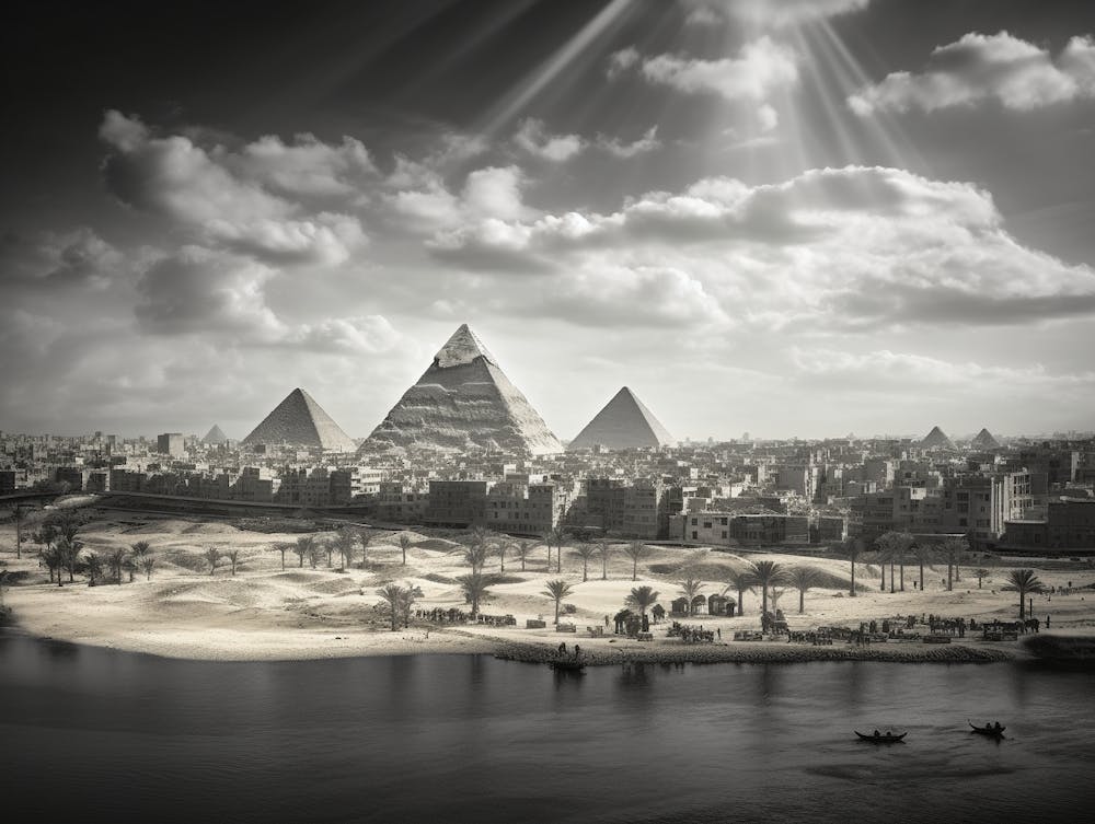 Black And White Photograph Of Cairo Egypt