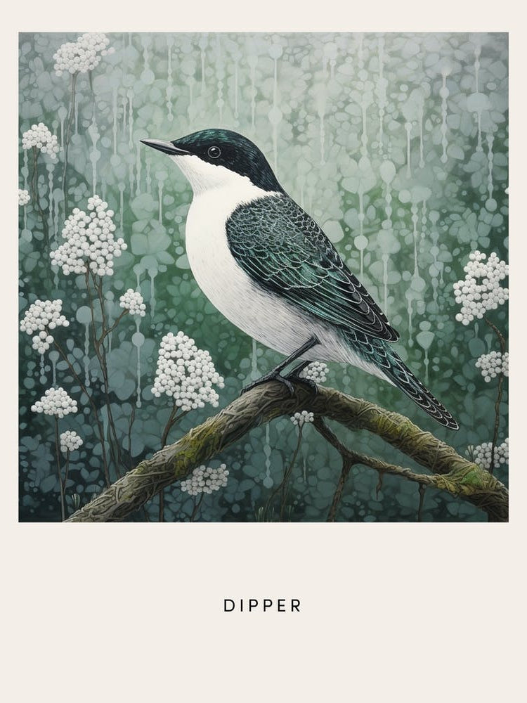 Ohara Koson Inspired Bird Painting Dipper 1 Poster