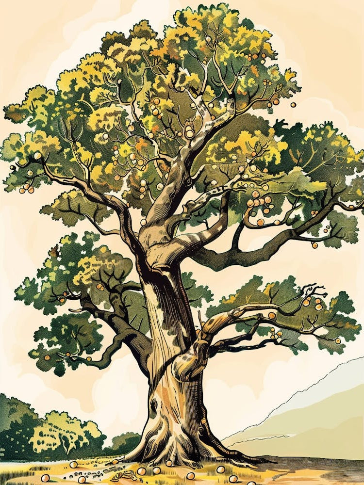 Chestnut Tree Storybook Illustration 3