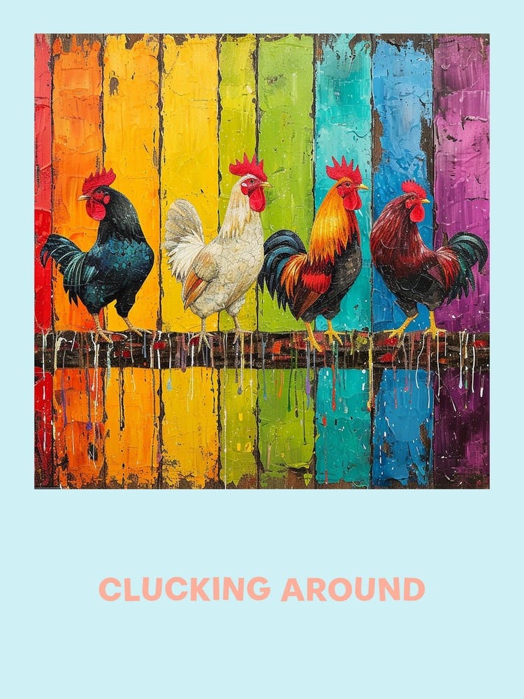 Clucking Around Chickens On The Fence 4