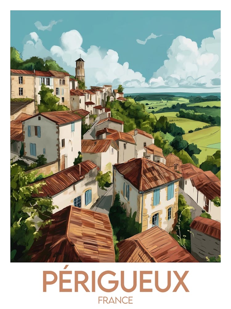 Affiche de voyage Périgueux
