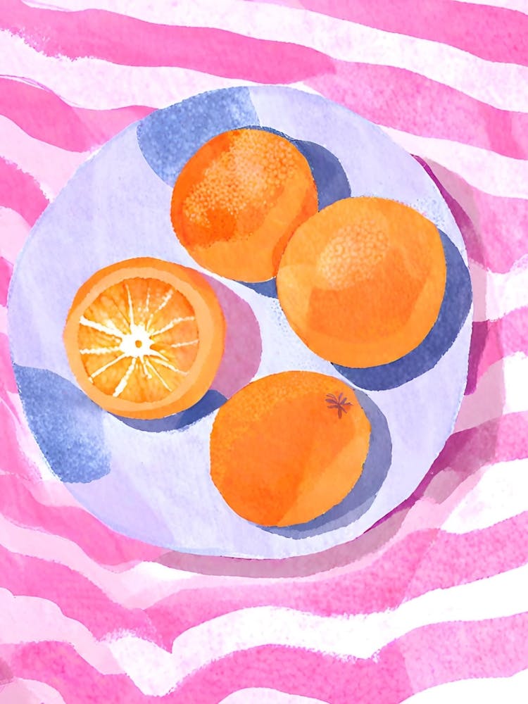 Oranges On A Plate