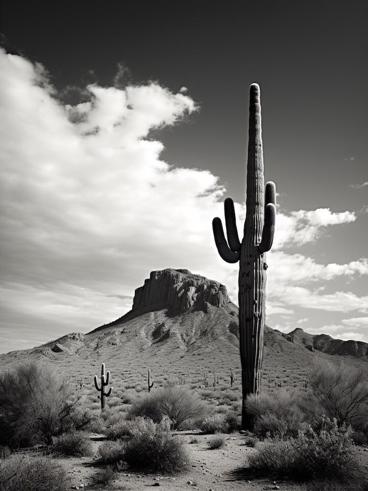Arizona, Usa, Black And White Analogue Photograph 4