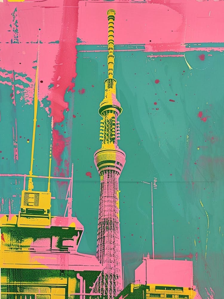 Tokyo Skytree - Sérigraphie bichromie 1