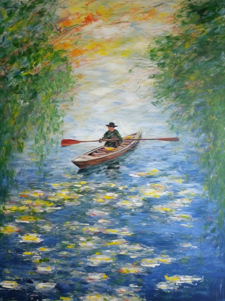 Kayacking In The Style Of Monet 1