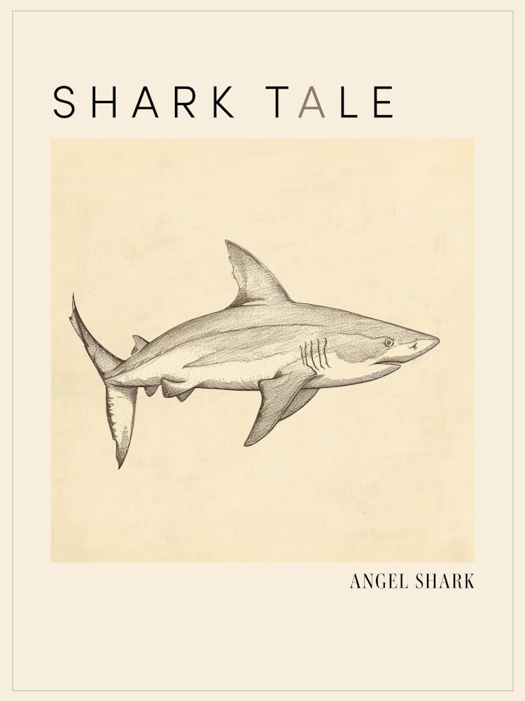 Angel Shark Vintage Illustration 5 Poster