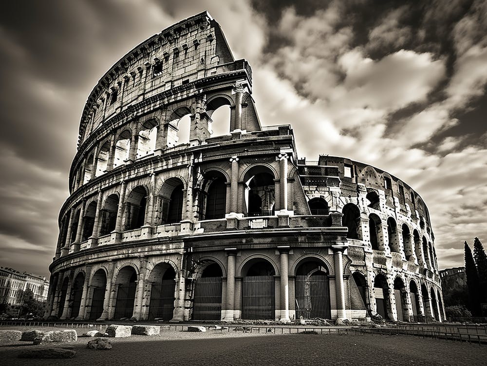 Black And White Photograph Of Colosseum