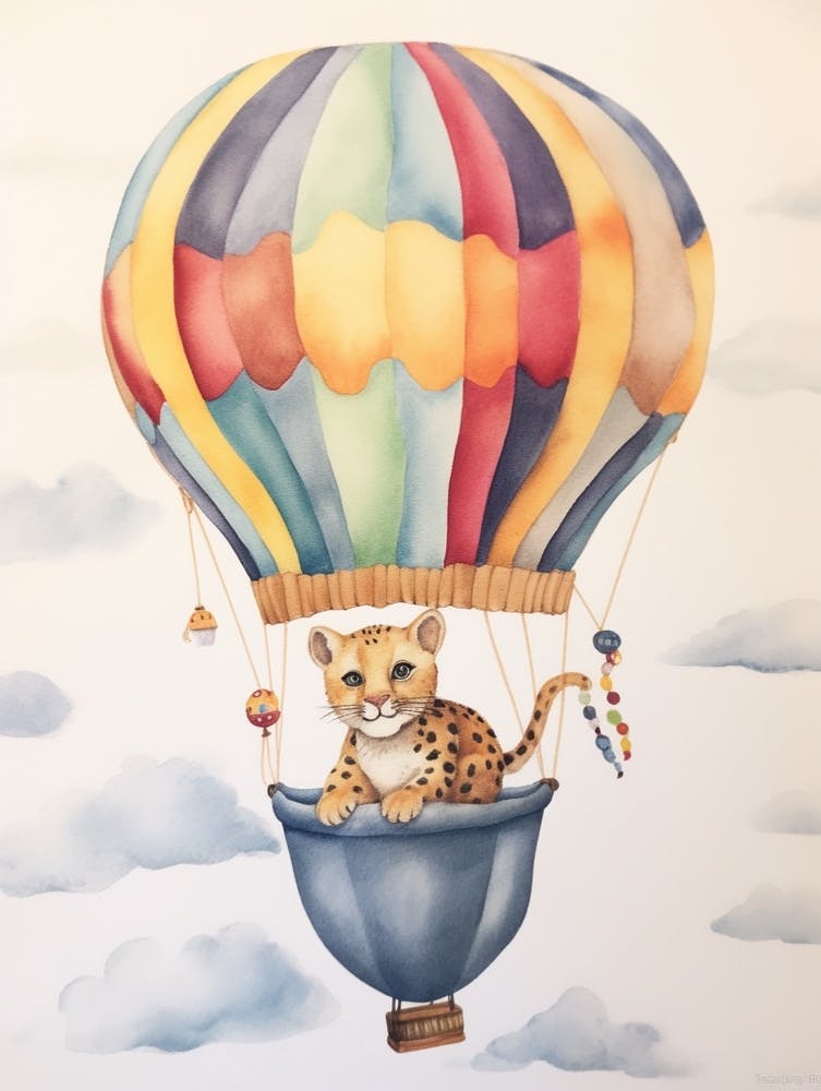 Baby Gepard 2 In Einem Heißluftballon