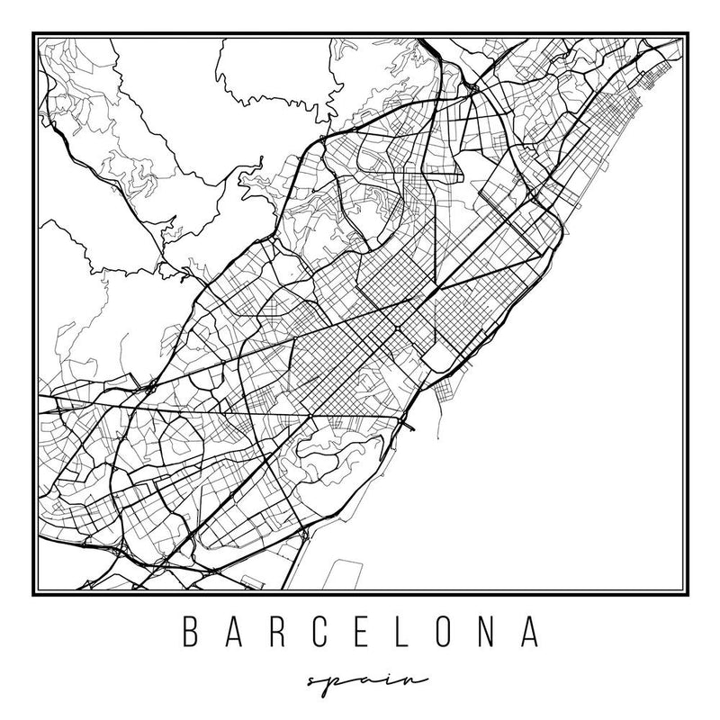 Barcelona Spain Street Map