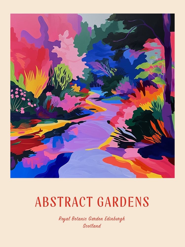 Colourful Gardens Royal Botanic Garden Edinburgh Scotland 2 Red Poster