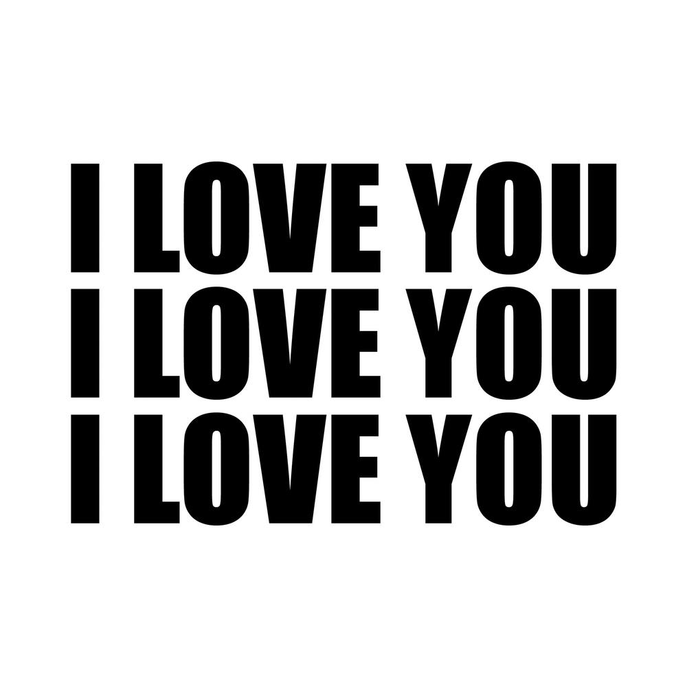 I Love You Monochrome Square