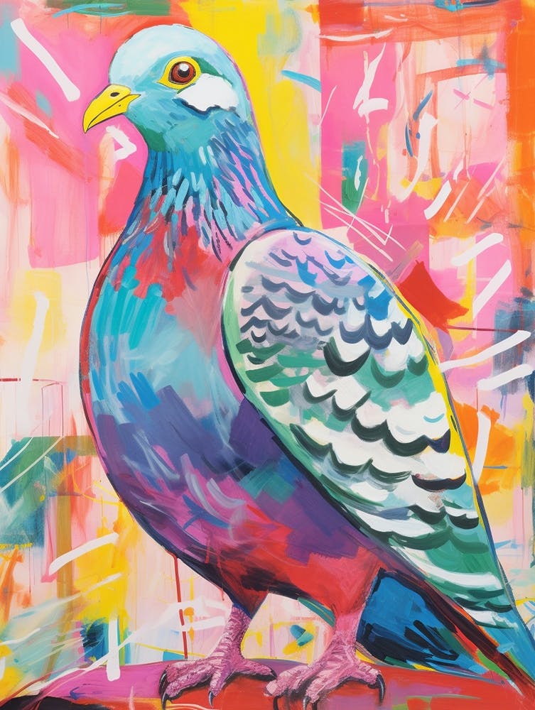 Colourful Bird Painting Pigeon 4