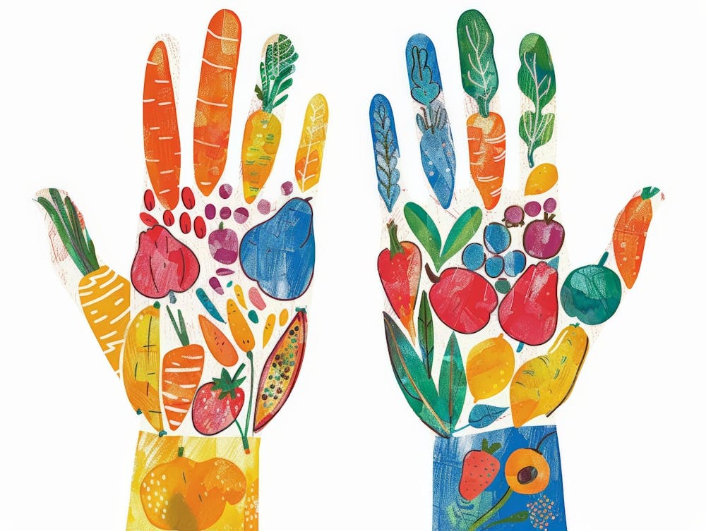 Hands With Fruits And Vegetables 1