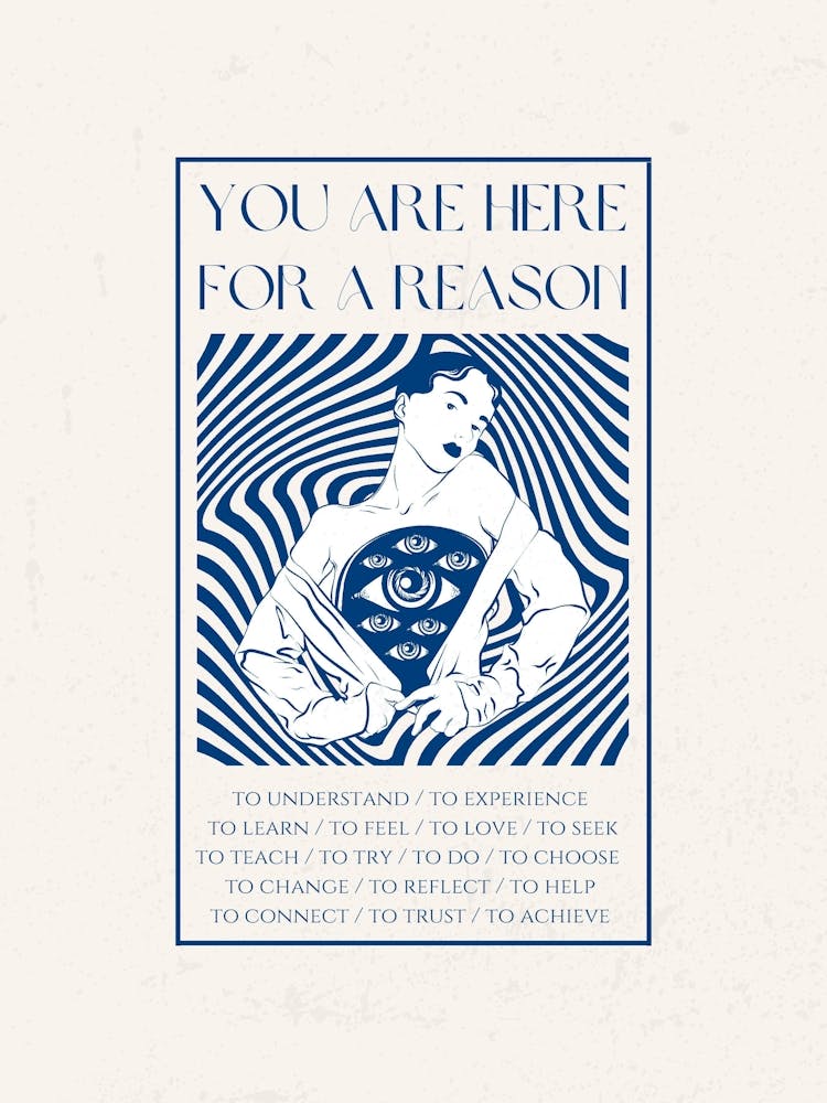 You Are Here For A Reason Retro Quote 