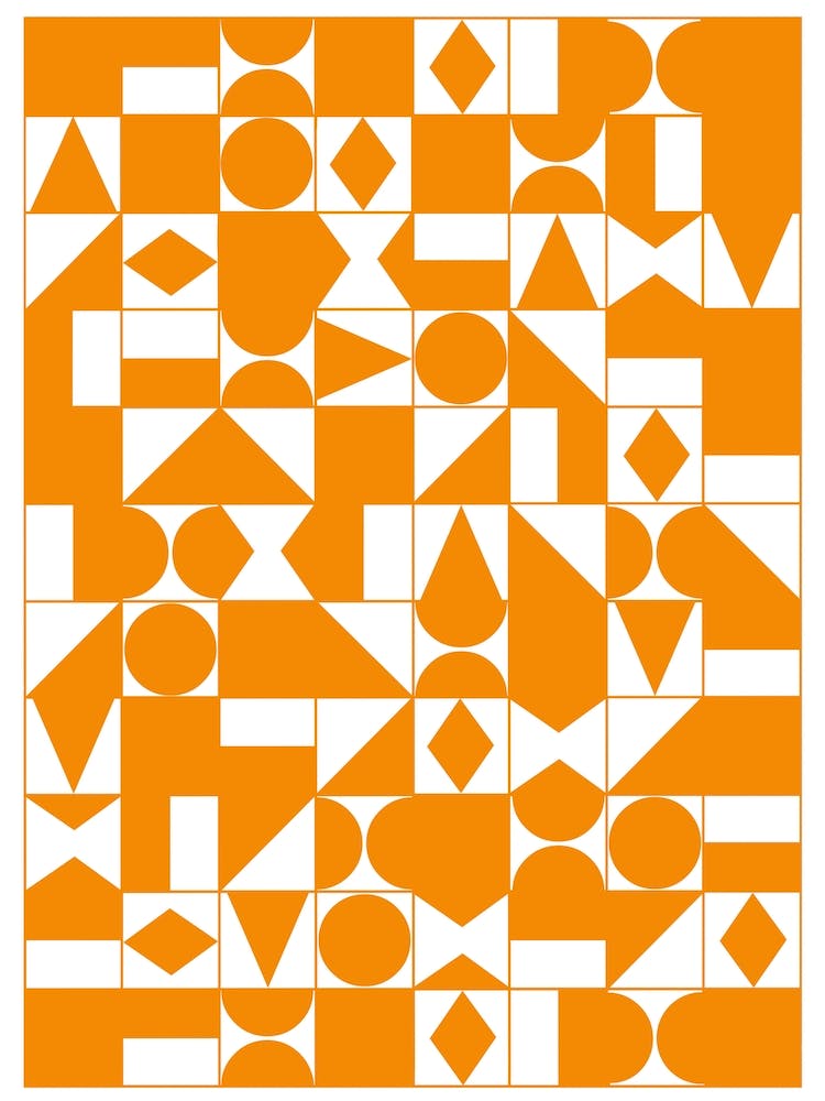 Orange And White Geometric Pattern
