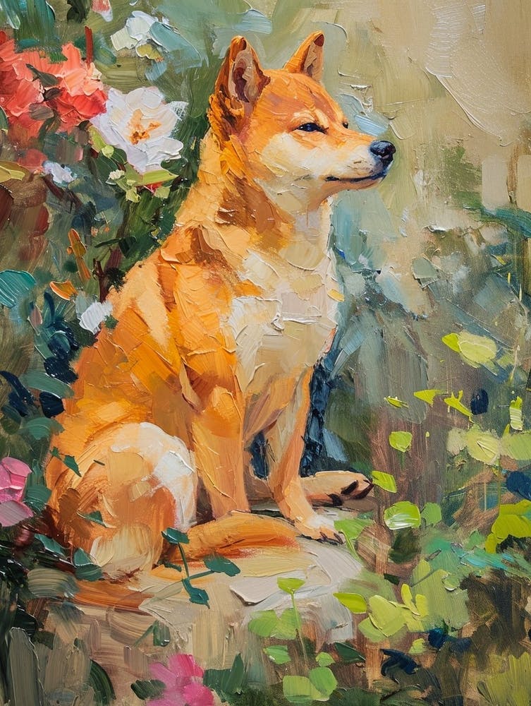 Shiba Inu Acrylic Painting 3