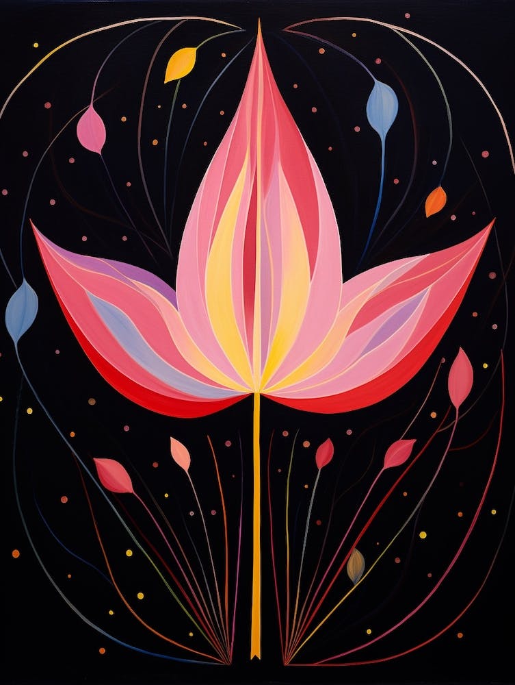 Tulpe 3 Hilma Af Klint Inspirierte Blumenillustration