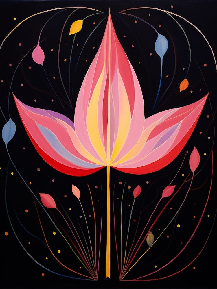 Tulip 3 Hilma Af Klint Inspired Flower Illustration