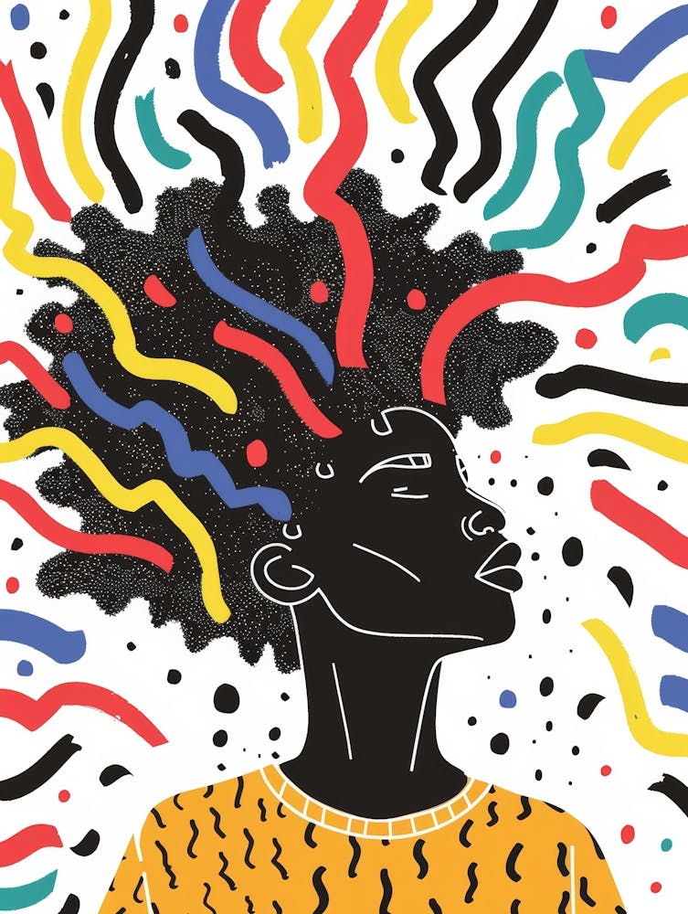 Afrikanische Frau mit Afro-Haar
