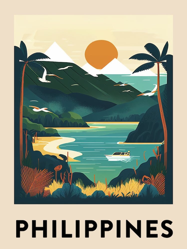 Philippines 4 Vintage Travel Poster