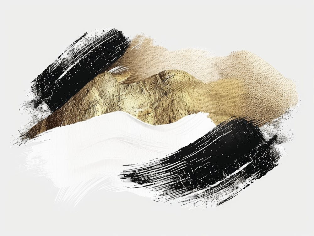 Gold And Black Brush Strokes 44