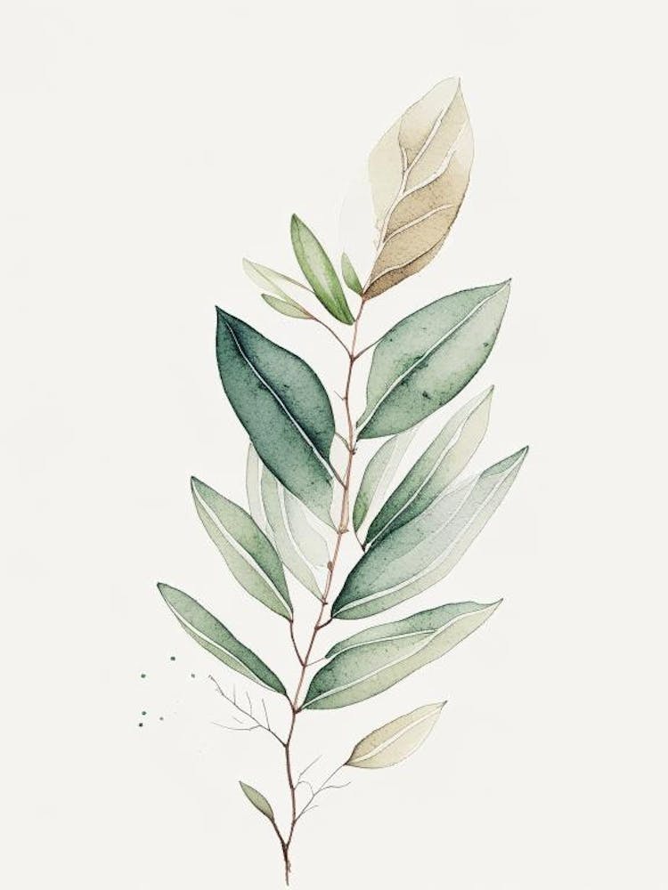 Sage Leaf Minimalist Watercolour