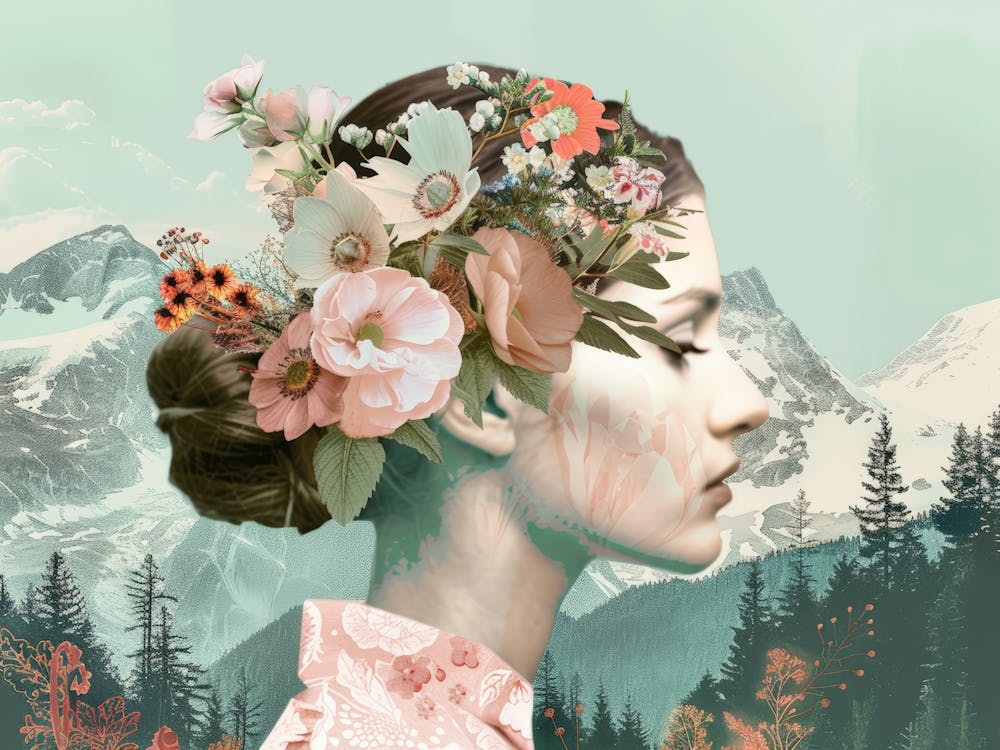 Woman With Flowers In Her Hair 2