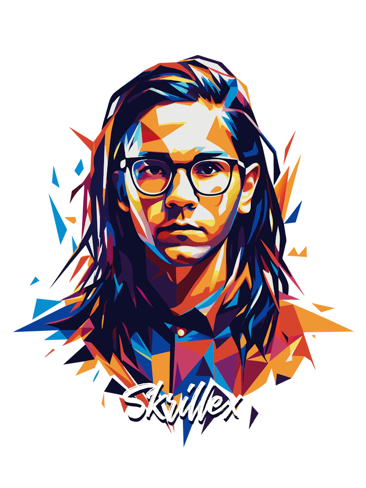 Skrillex 01 Portrait Music Icon WPAP Pop Art Style