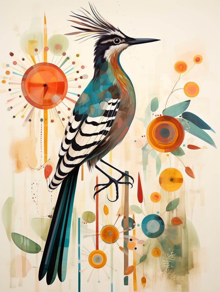 Bird Painting Collage Roadrunner 2