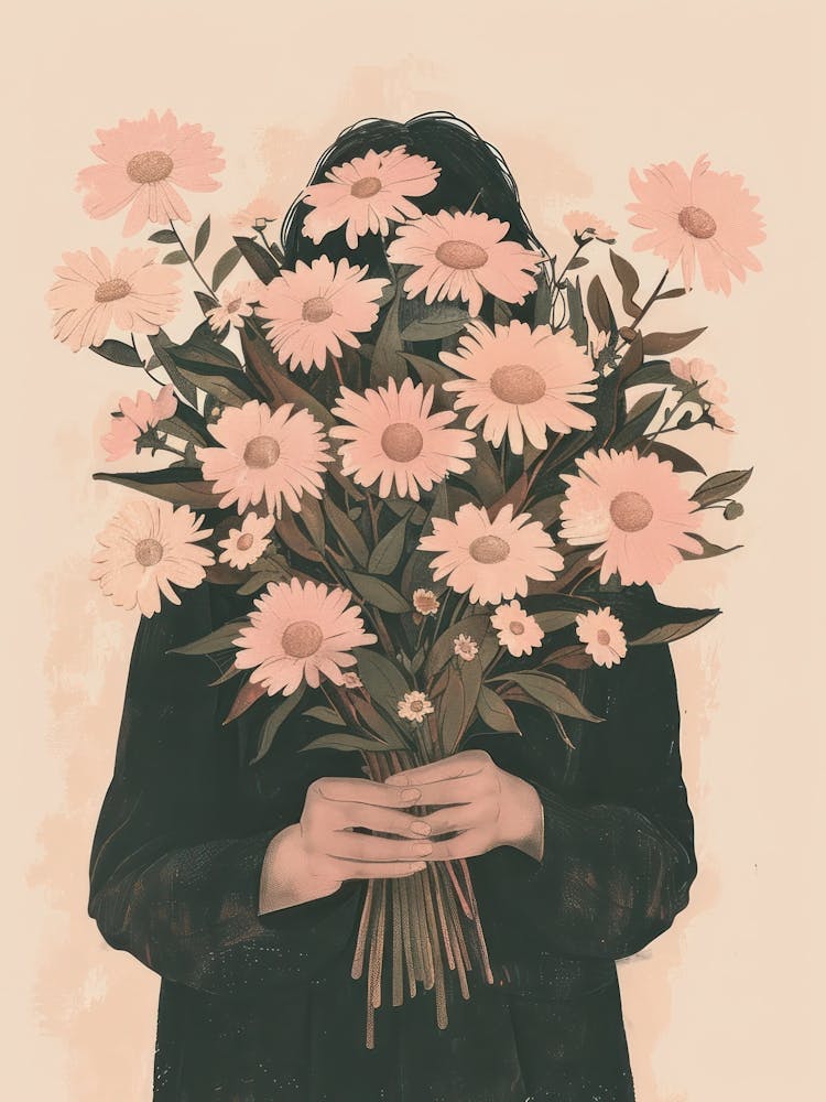 Spring Girl With Pink Flowers 7