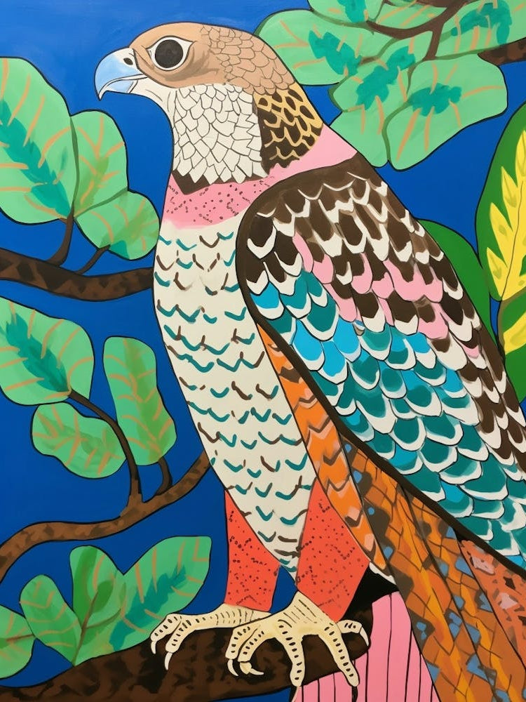 Maximalist Animal Painting Hawk 3