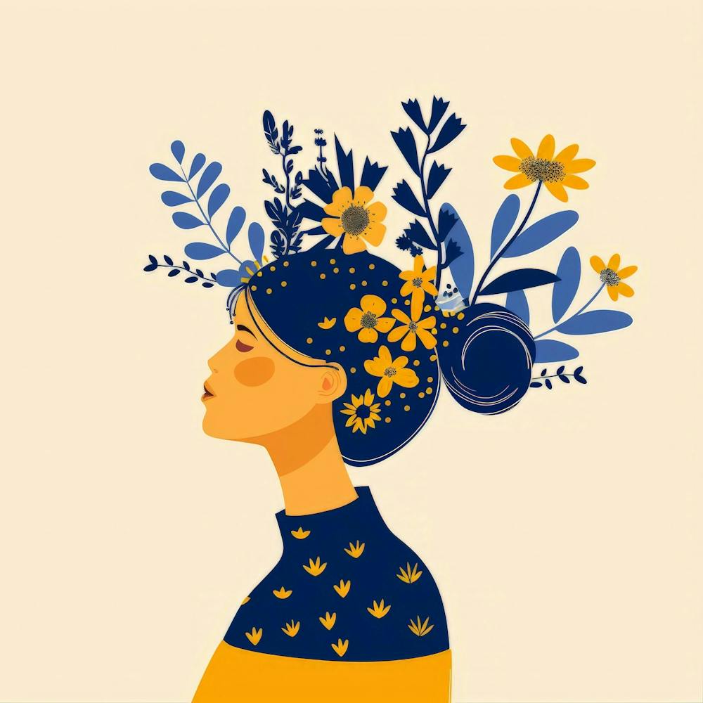 Woman With Flowers In Her Hair 3