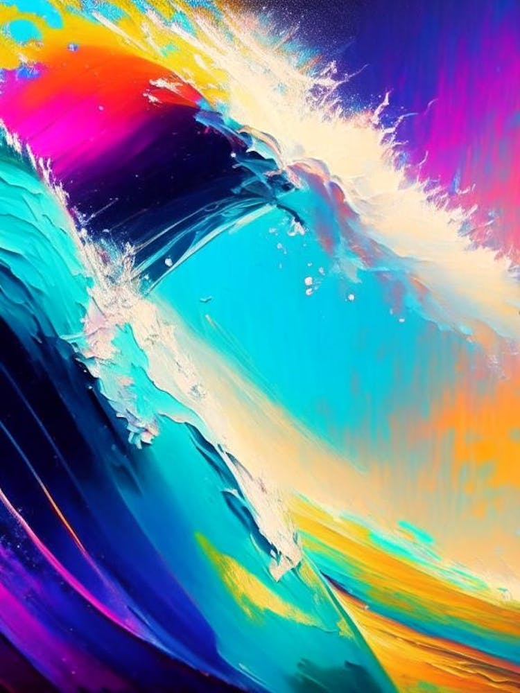 Surfing On Wave At Sea Waterscape Waterscape Bright Abstract 1