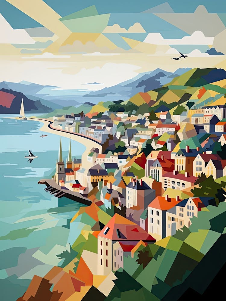 Evon, United Kingdom, Geometric Illustration 1
