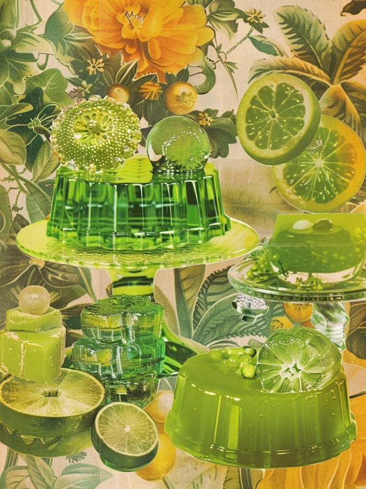 Jelly Dessert Platter Retro Collage 2