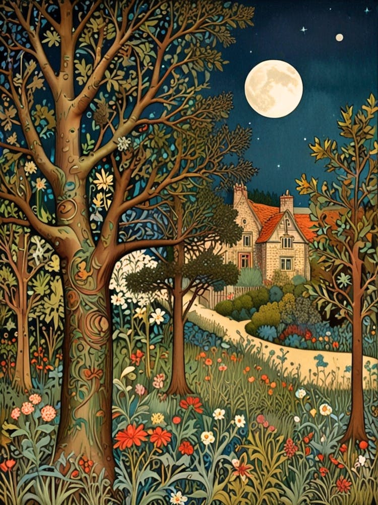 William Morris Moonlight In The Woods 125