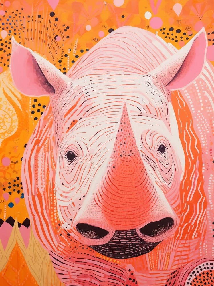 Close Up Pink Rhino