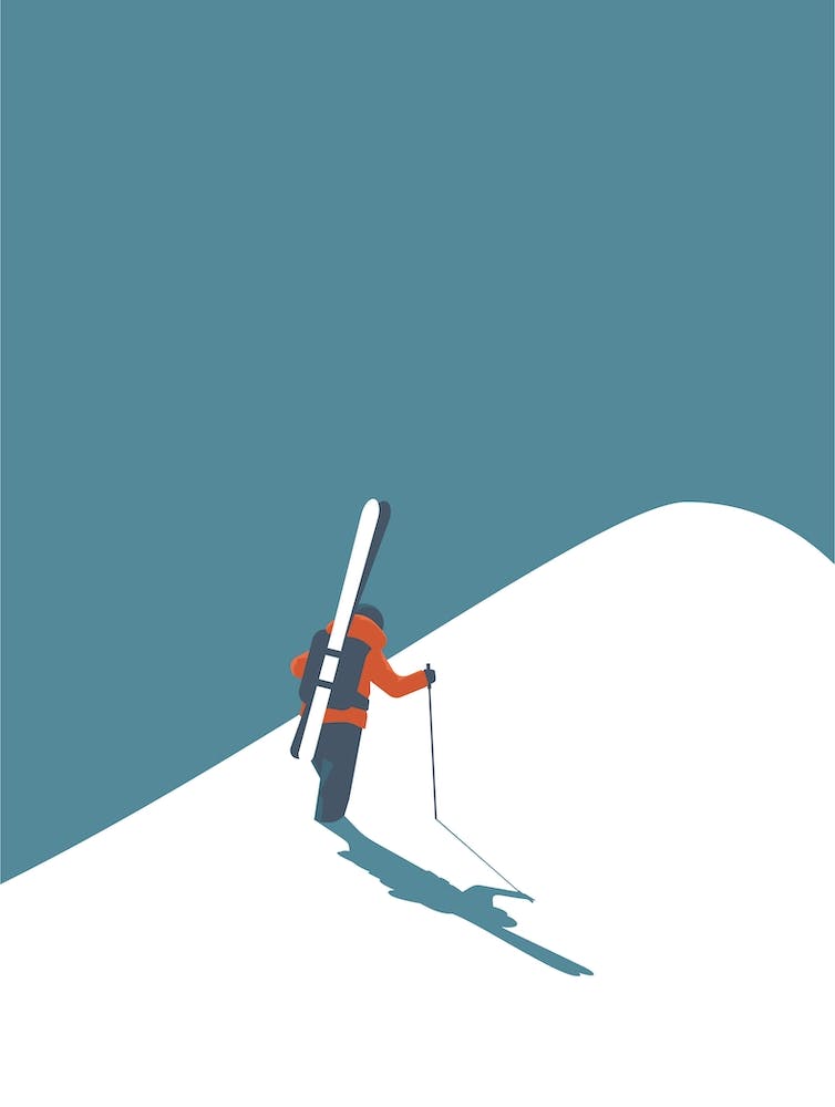 Hiking skier