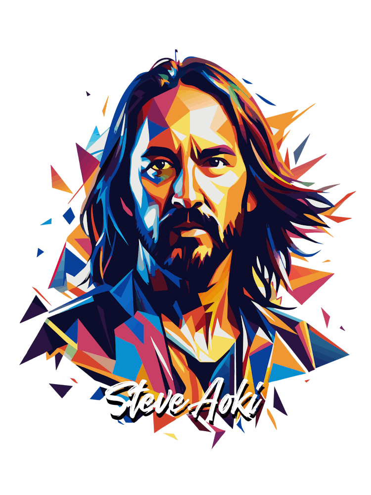 Steve Aoki 01 Portrait Music Icon WPAP Pop Art Style