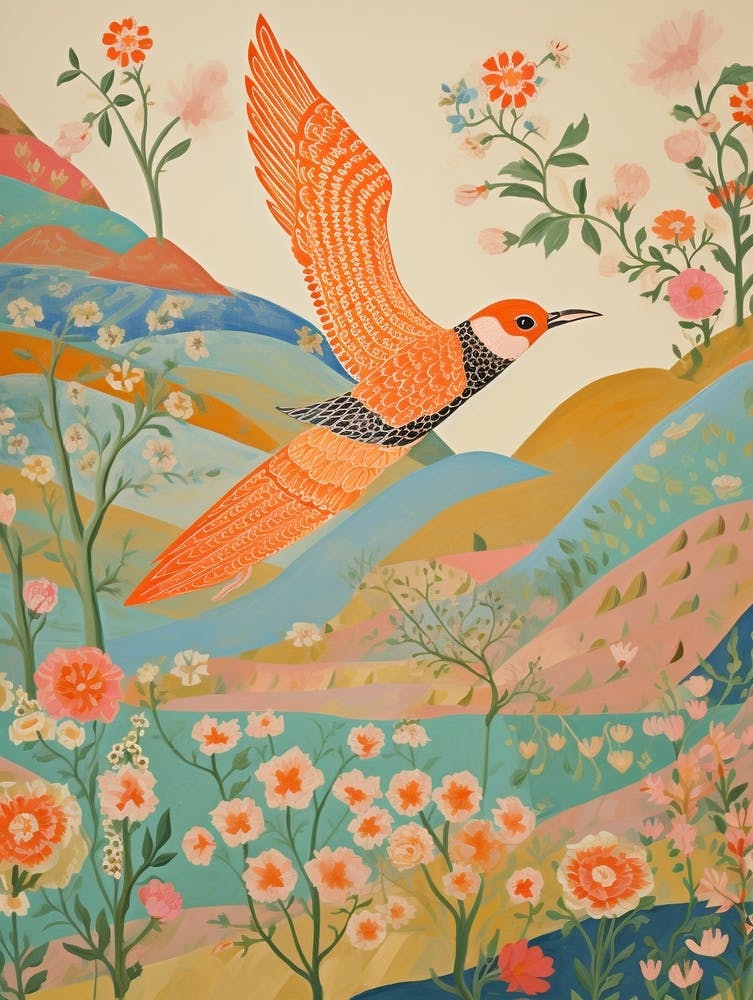 Maximalist Bird Painting Barn Swallow 1