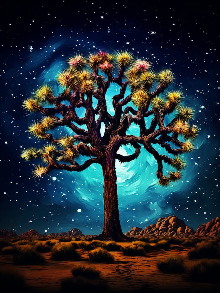 Joshua Tree With Starry Sky In South Western Style (2)