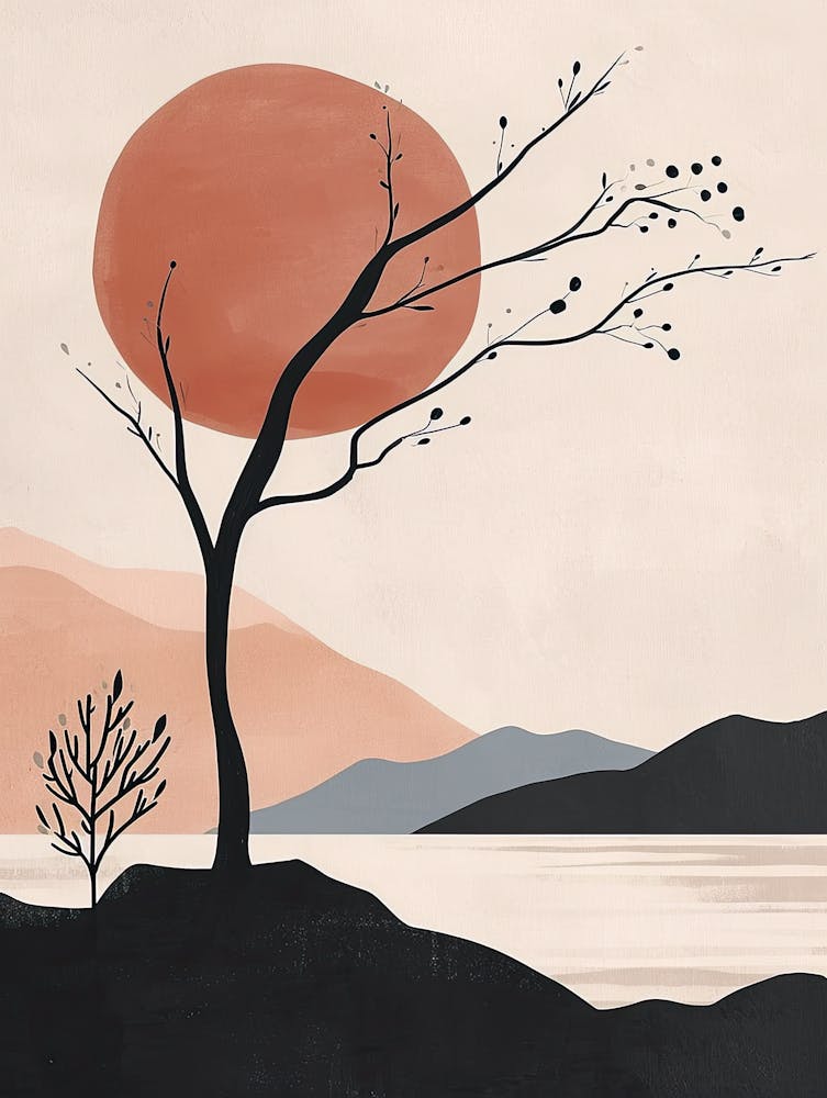 Sunset Ii Canvas Print, Boho Minimalism