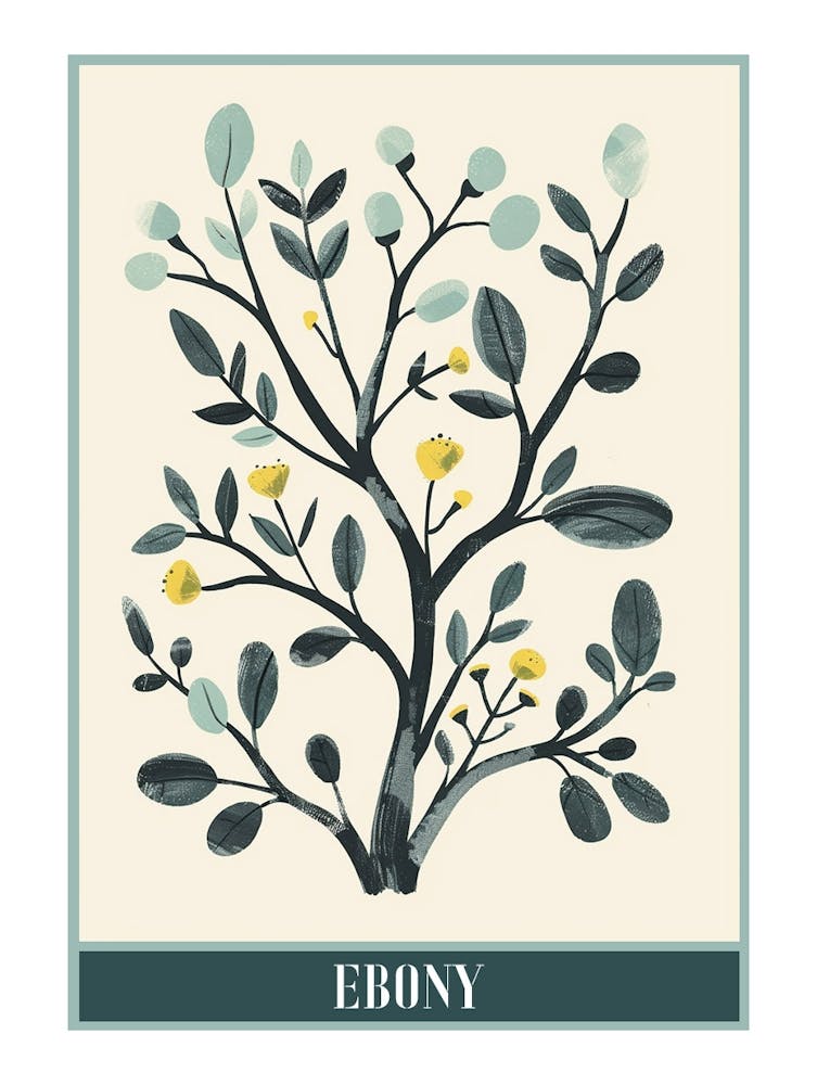 Ebony Tree Flat Illustration 1 Poster