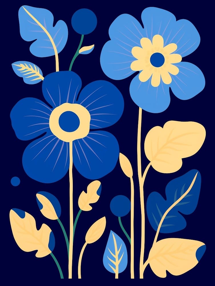 Blue Flower Illustration Buttercup 4