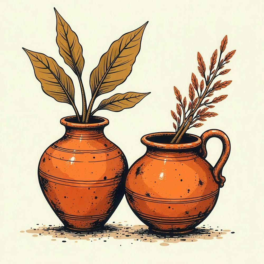 Two Vases With Plants