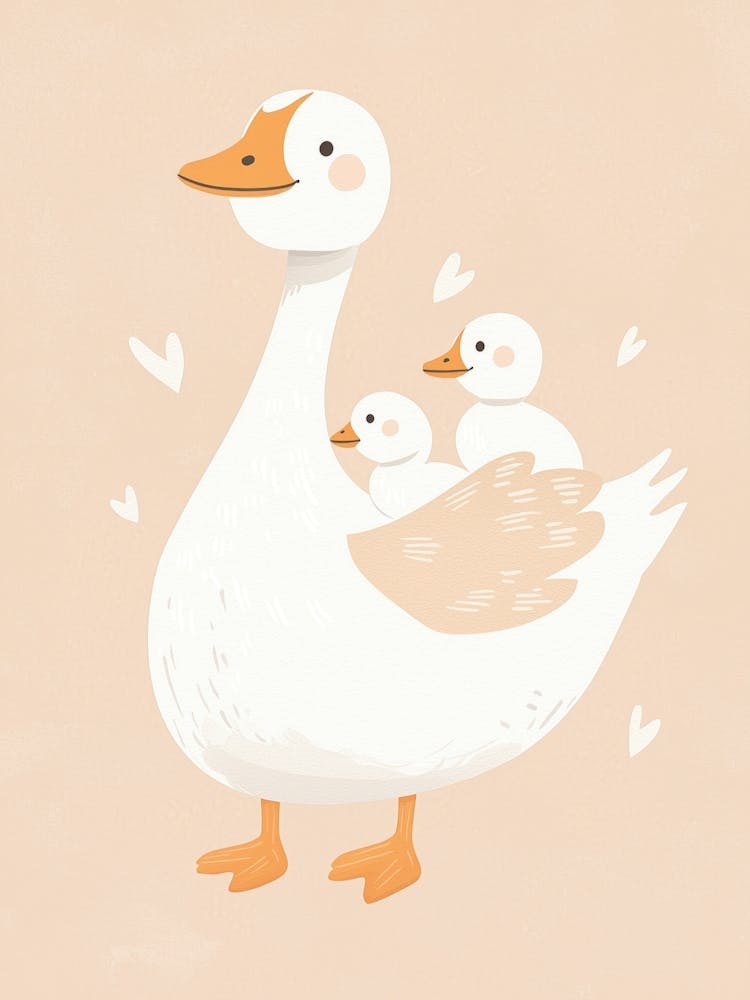 Goose With Ducklings