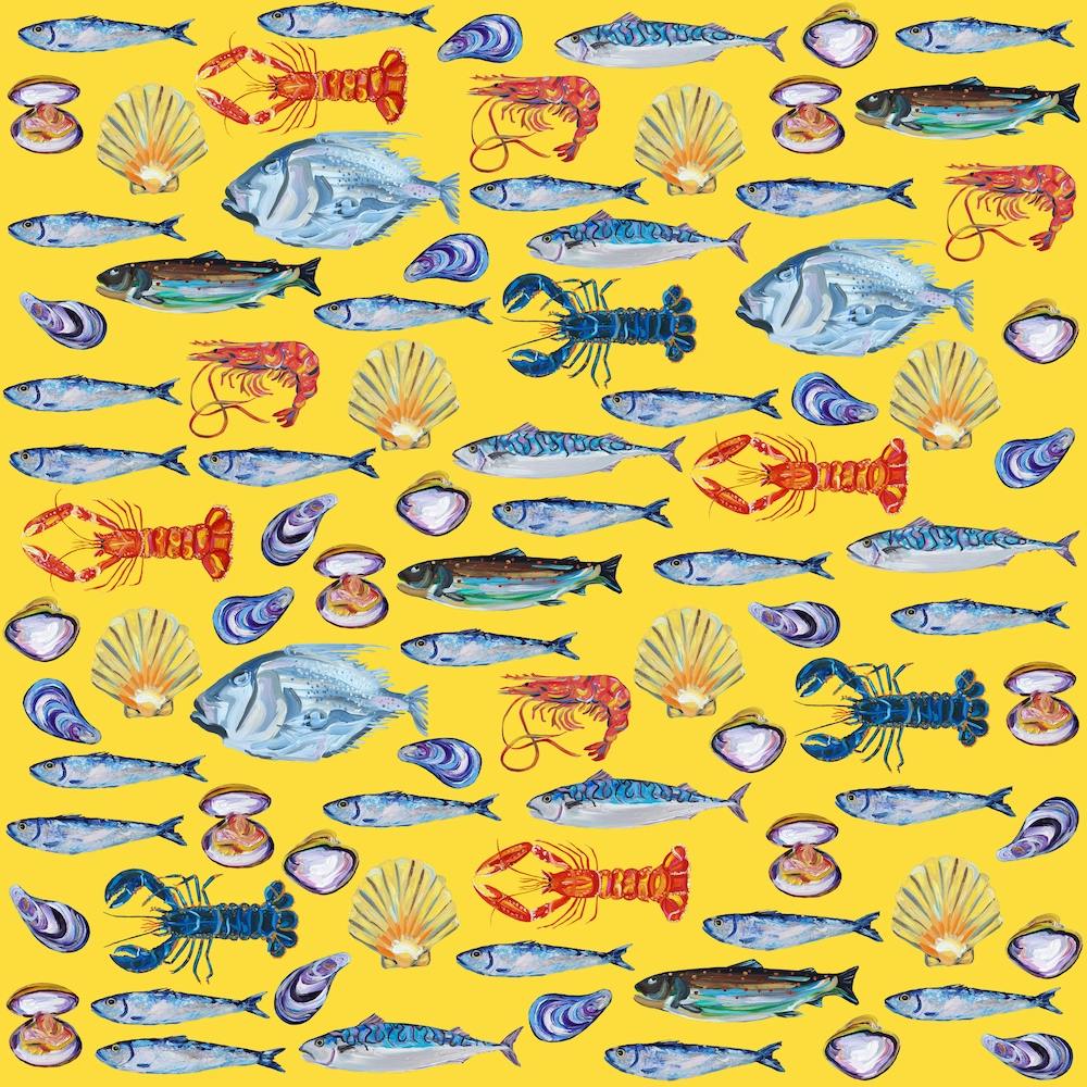 Fish Wallpaper Yellow Square
