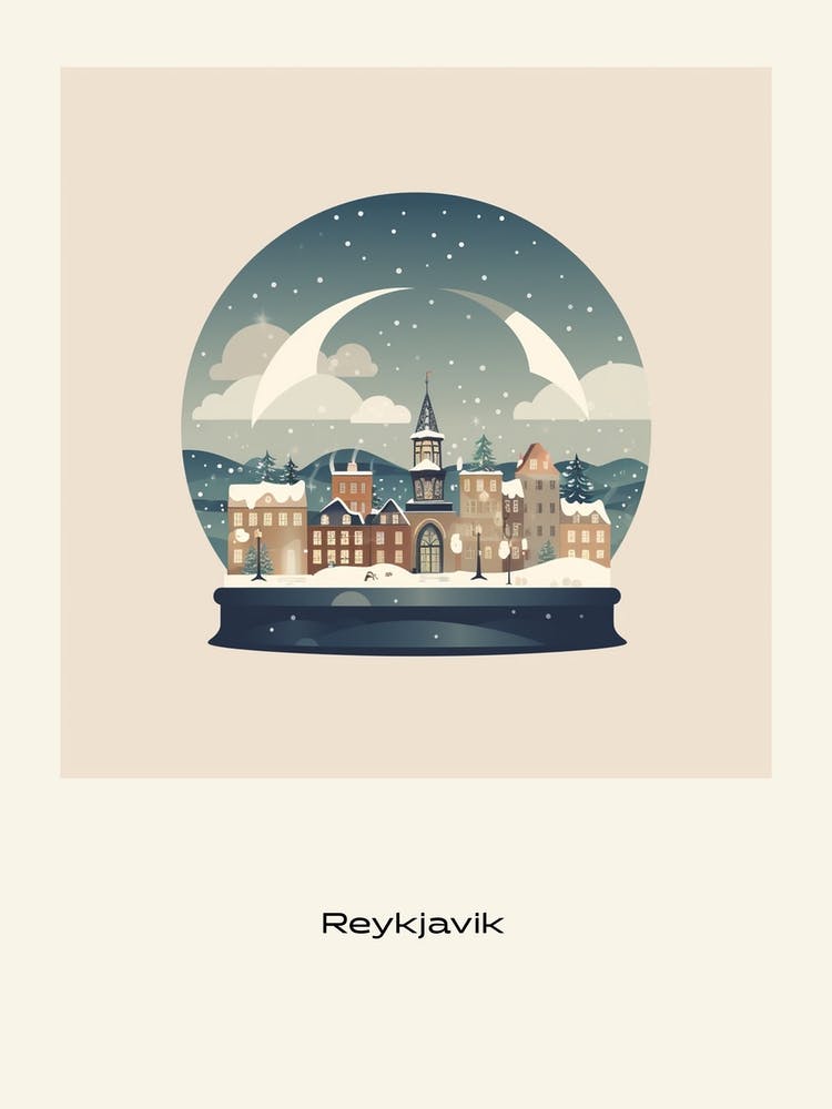 Reykjavik Iceland 2 Schneekugel-Poster